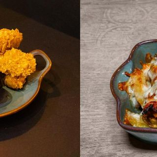 Patas con carne mechada CASERA y Tiras de pollo rebozadas en doritos