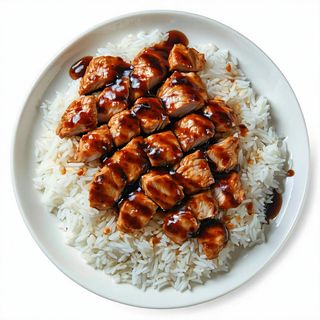 24 Riso con pollo in salsa teritaki