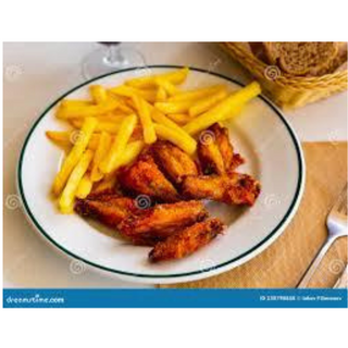 Alitas De Pollo (5 Uds.) con patatas fritas incluidas