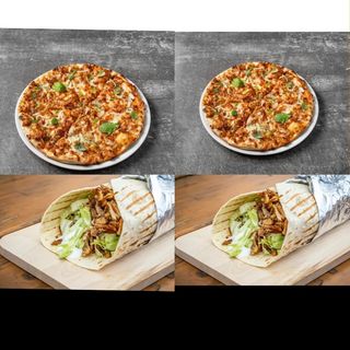 MENÚ 2 PIZZAS MEDIANAS Y 2 DURUMS 