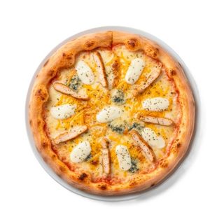 Pizza Cuatro Quesos + Pollo 25 Cm.