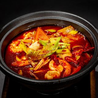 Scodella di fuoco ai gamberi