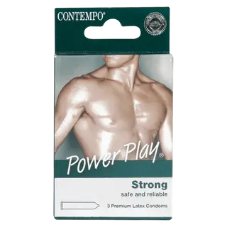 Contempo Power Play Premium Latex Condoms, 3 Pieces