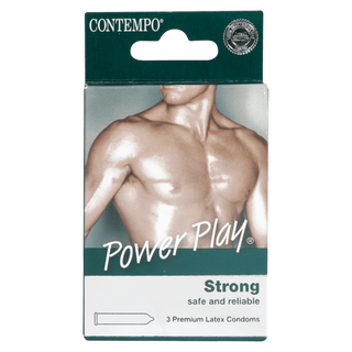 Contempo Power Play Premium Latex Condoms, 3 Pieces