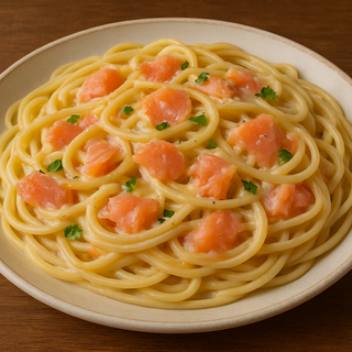 Espaguetis Nata y Salmón