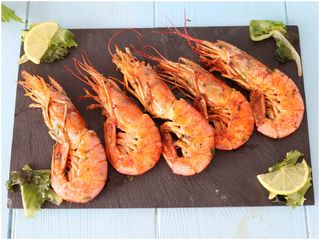 Scamponi e gamberoni alla griglia