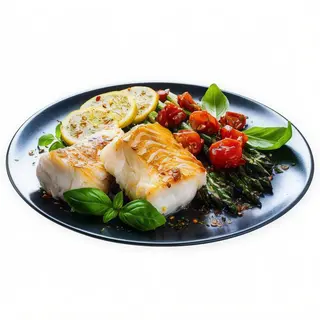 Salmón con patatas y ensalada