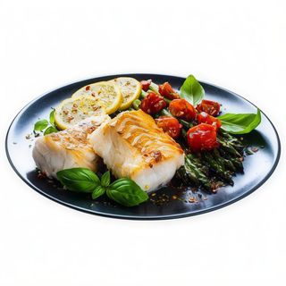 Salmón con patatas y ensalada