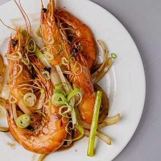 Langostinos Con Verduras Chinas