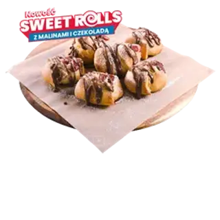 Sweet rolls z malinami i czekoladą