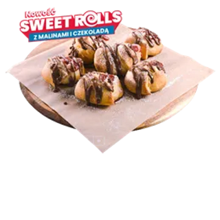 Sweet rolls z malinami i czekoladą