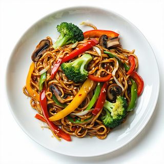 Makaron sojowy z warzywami