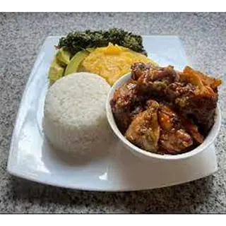 Local Food  With Beef or Groundnut Sauce