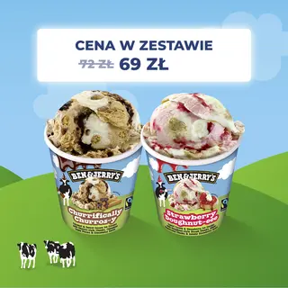 Zestaw 2 kubków Ben&Jerry's - Ben&Jerry's Churificaly Churs-y 465ml + Ben&Jerry's Strawberry Doughnut-ee 465ml
