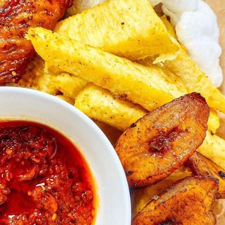 Fried Yam and Chicken