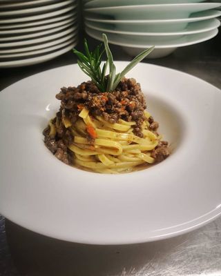 Tagliatelle ragù di cinghiale in bianco