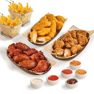 TRIO ZESTAW: WINGSY, STRIPSY, NUGGETSY DIP&CRUNCH