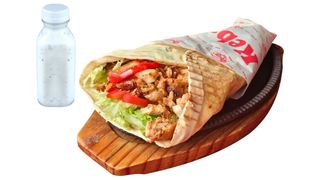 PITA CHICKEN SHAWARMA BIG ROLL, AYRAN
