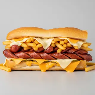 Panino salsiccia, patate e formaggio