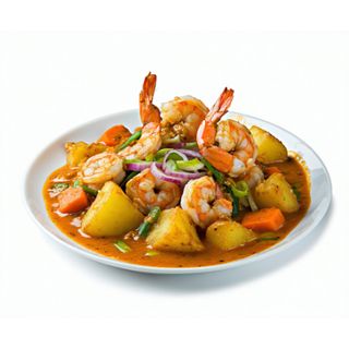 Curry Amarillo De Langostinos Con Patata