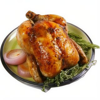 Medio Pollo Asado Con Patatas Y Ensalada Mini