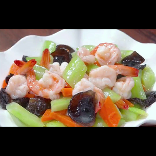 Gambas con Surtido de Verduras