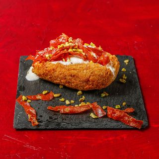 Crocchè mortadella, pistacchi e provola