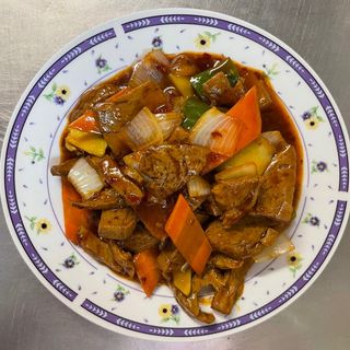 Carne Vegetal Con Salsa Picante