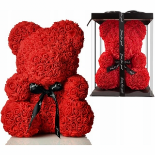 Miś różyczkowy Walentynkowy czerwony 