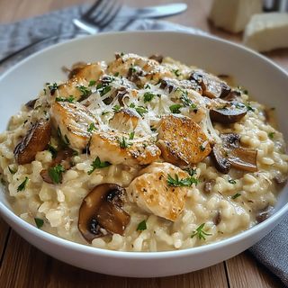 Risotto Poulet Champignons De Paris