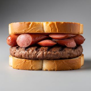 Panino hamburger e salsiccia