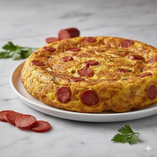 Tortilla Clásica Mediana Con Chorizo (20 Cm.)