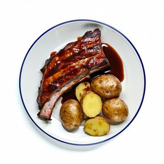 Ribs, di maiale con salsa di BBQ