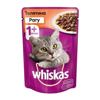 Влажный корм WHISKAS® для кошек, рагу с телятиной, 75г  4660085514227