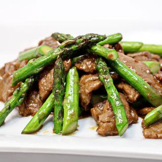 Wok De Ternera Con Espárragos