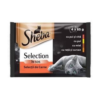 Hrana Za Mačke 4X85G Sheba Pouch Meso U Umaku