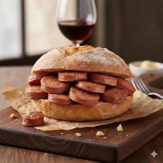 Panini con salsiccia e contorno