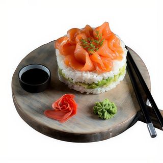 Tartar De Salmón Y Arroz De Sushi