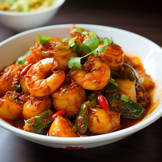 58. Gambas Sichuan / Sichuan style prawns