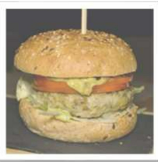 Hamburguesa Vegana de alcachofas con patatas fritas