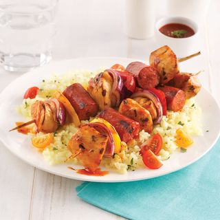 Brochettes De Saucisses De Poulet
