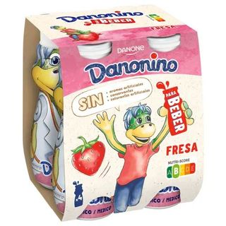 Yogur Líquido de Fresa Danonino Pack 4x100 Gr.