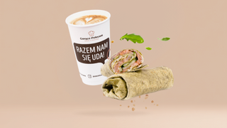 Wrap z łososiem + kawa