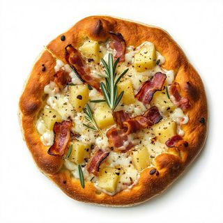 Mozzarella pancetta patate al forno rosmarino