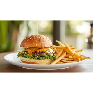 Beef Burger & Chips