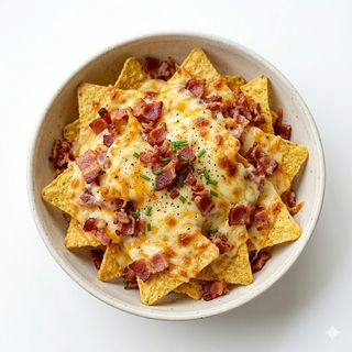 Nachos Con Bacon Y Queso (Ración)
