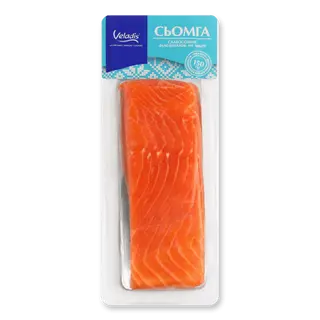 Сьомга Veladis філе шматок на шкірі слабосолений в/у (150г)