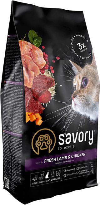 Savory Adult Cat Steril Fresh Lamb and Chicken 2кг