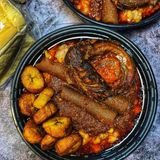 Ewa Agoyin And Fish with agege bread 
