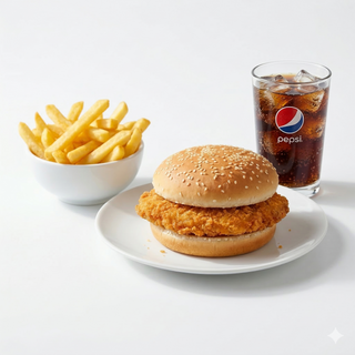 Menú hamburguesa crispy chicken